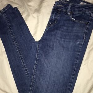 Mid rise skinny jeans in a medium wash